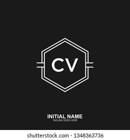 CV Initial logo letter with minimalist concept