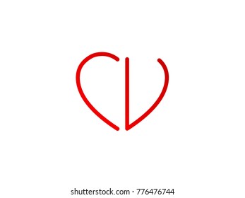 CV Initial love icon