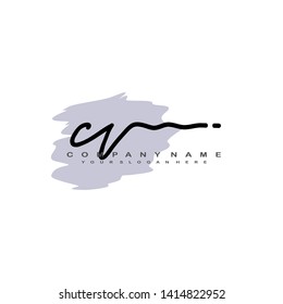 CV initial signature logo. handwriting logo template vector,