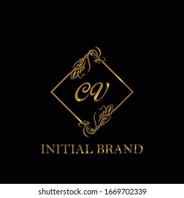 CV Initial wedding logo template vector	