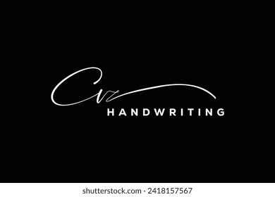 CV initials Handwriting signature logo. CV Hand drawn Calligraphy lettering Vector. CV  letter real estate, beauty, photography letter logo design.