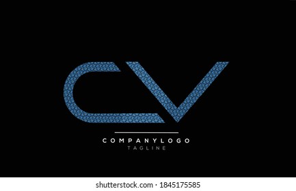 CV initials monogram letter text alphabet logo design