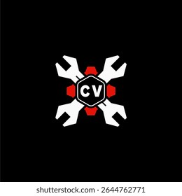 CV Initials Vektor Stok Otomotif Logo Design