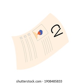 Lebenslauf einzeln auf weißem Hintergrund. Wiederaufnehmen des Konzepts. Vektorflache Illustration. 