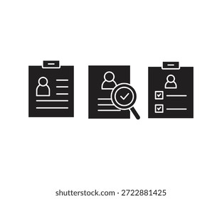 Ícones de CV e aplicativo de trabalho definem ilustração de vetor