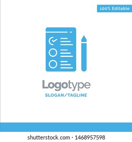 Cv, Job, Job Search Blue Solid Logo Template. Place for Tagline. Vector Icon Template background