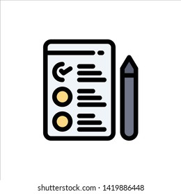 Cv, Job, Job Search  Flat Color Icon. Vector icon banner Template