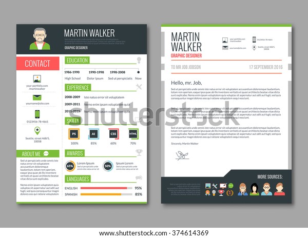 Cv Layout Template Candidate Education Job Stock Vector (Royalty Free ...