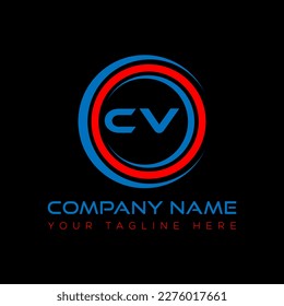 Diseño creativo del logotipo de la letra CV. Diseño único CV.
