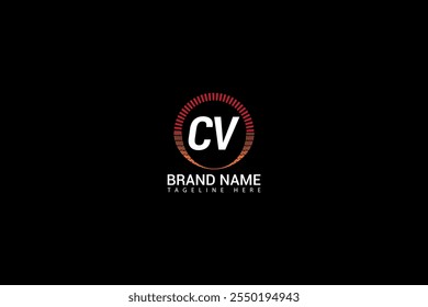 CV letra logotipo Creative Design. CV monograma Logo Vetor de Conceito Único. CV criativo moderno plano abstrato iniciais letra logotipo.