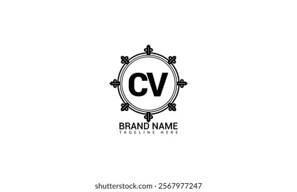 CV letter logo Creative Design. CV monogram Logo Unique Concept Vector. CV creative modern flat abstract initials letter logo.