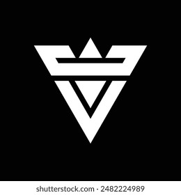 Logo de la letra CV, letra con logo de la corona