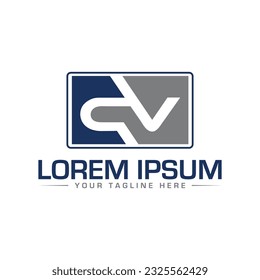 Diseño del logotipo de la carta CV Diseño del logotipo creativo 