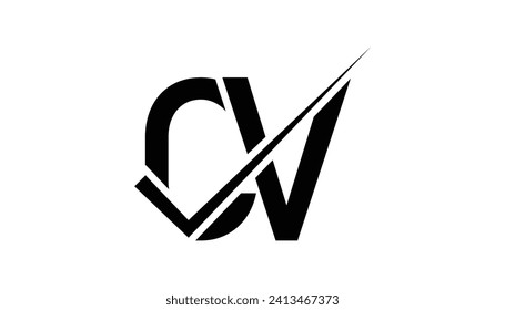 Vektor für den Entwurf eines CV-Letter-Logos Creative Initials Buchstaben CV Logo Konzept.