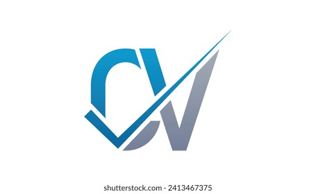 CV Letter Logo Design Template Vector. Creative initials letter CV logo concept.