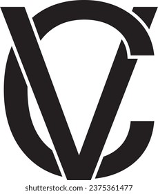 CV letter logo modern design