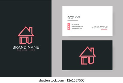 CV Letter Real Estate Logo Design - Real estate logo