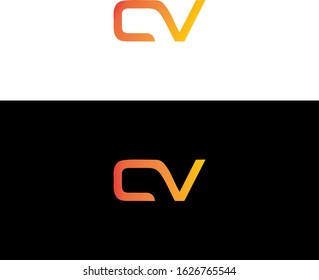 CV letter vector logo design