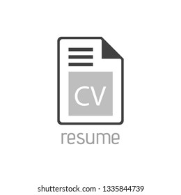 CV line flat vector icon for mobile application, button and website design. Illustration isolated on white background. Logo, app, infographic.