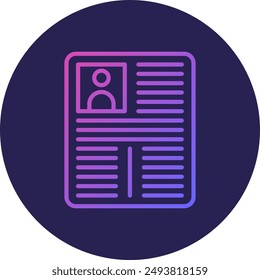 CV Line Gradient Icon Design