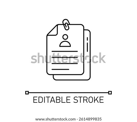 CV Line Icon with Editable Stroke	