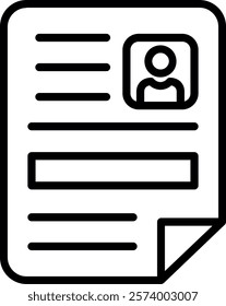 CV Line Vector Icon Design