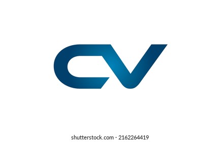 CV linked letters logo icon