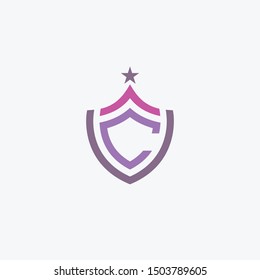 CV Logo, concept design combination letter C+V+star
look simple design