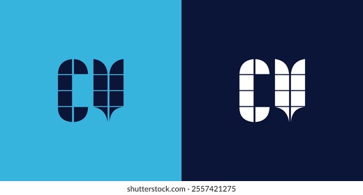 CV logo design with tile shape. Minimalist and modern vector illustration design suitable for business or brand