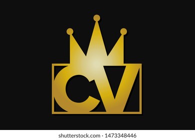 cv logo with gold crown