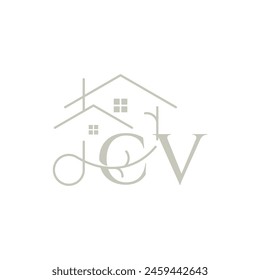 CV logo with a home form element which means a real estate company
