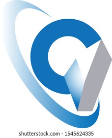 CV logo, letter c and logo design letter v, letter c with the checklist logo. Company logo design