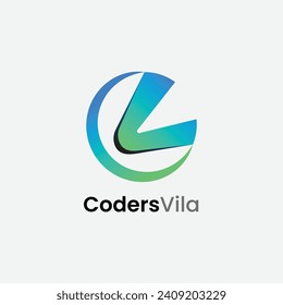 logotipo CV, letra c y letra v diseño del logotipo