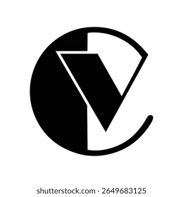  CV, logo CV ,Letter On luxury Logo