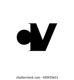 CV Logo. Vector Graphic Branding Letter Element. White Background