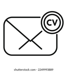 Cv mail icon outline vector. Internet people. Work hire