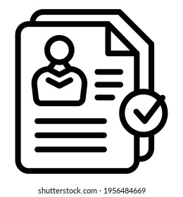 Cv manager icon. Outline Cv manager vector icon for web design isolated on white background