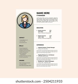 CV Manager Professional Resume for new Job Searching 