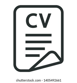cv - minimal line web icon. simple vector illustration. concept for infographic, website or app.