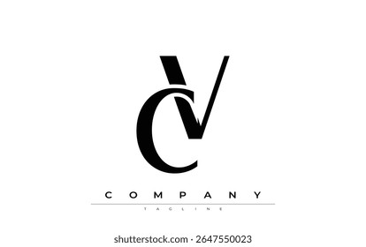 CV Modern Initials Logo Design. Branding logo with stylized initials showcasing bold design and modern aesthetic. Ideal for professional business branding or creative projects focusing on minimalistic