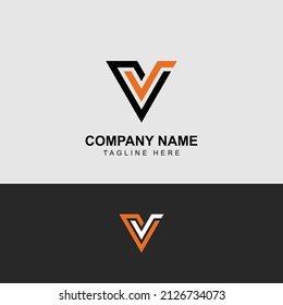 CV Monogram Initial Logo Design Vector