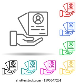 CV multi color style icon. Simple thin line, outline vector of interview icons for ui and ux, website or mobile application
