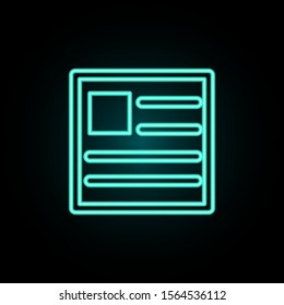 Cv neon icon. Simple thin line, outline vector of web icons for ui and ux, website or mobile application