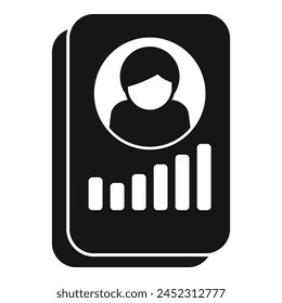 CV del nuevo gerente icono simple Vector. Orador de éxito. Audiencia laboral
