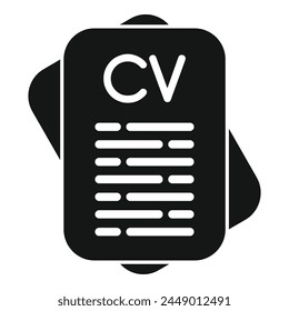 Icono del candidato del papel del Cv Vector simple. Humano mejor. Máxima vocación del personal experto