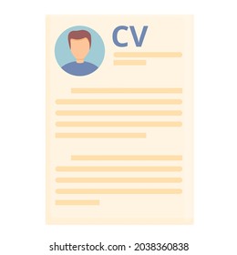 Cv paper icon cartoon vector. Job candidate. Person search