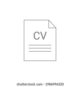 cv paper line icon flat style isolated on white background