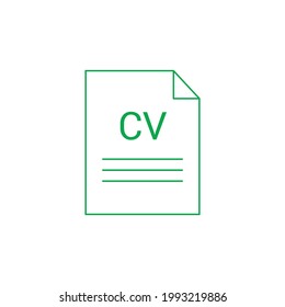 cv paper line icon flat style isolated on white background