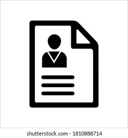 Icono de Cv papers. Esbozar icono vectorial de papeles cv para diseño web aislado en fondo blanco