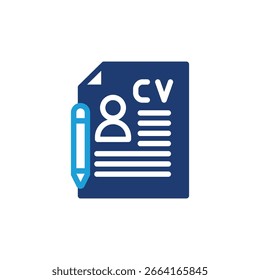 cv und bleistift farbiges symbol vektor design gut für web oder mobile app